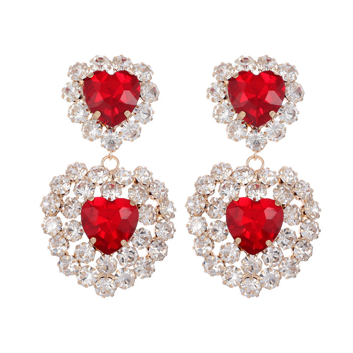 Geometric Rhinestone Earrings - Exaggerated Dangles for a Bold Look