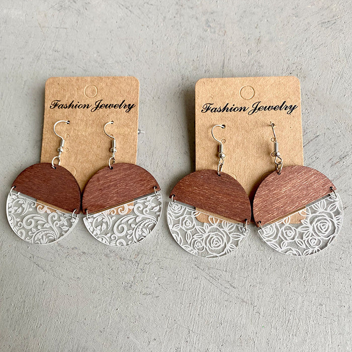 Rose floral acrylic earrings