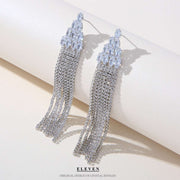 S925 silver needle white micro-paved rhinestone earrings
