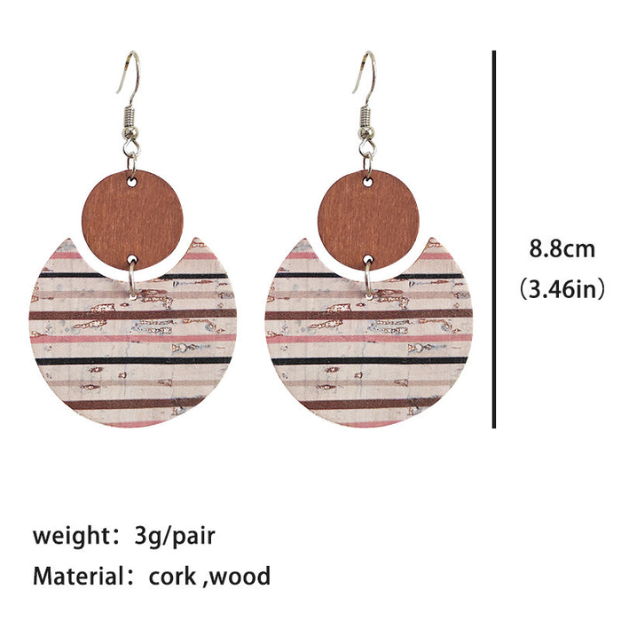 Wooden textured earrings