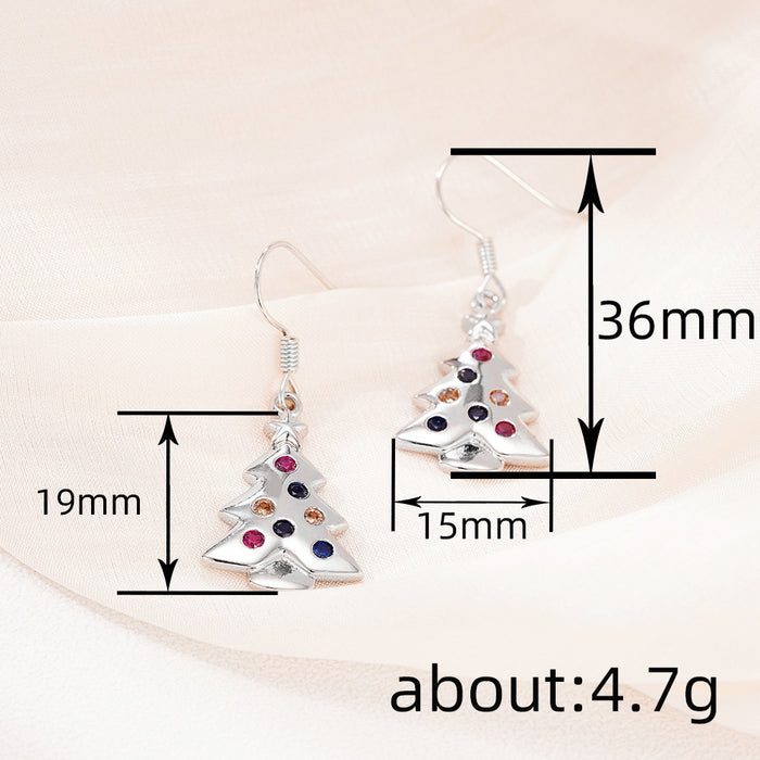 Colorful Christmas tree earrings