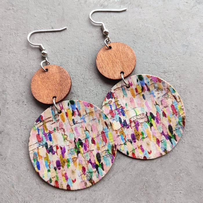 Round wooden earrings