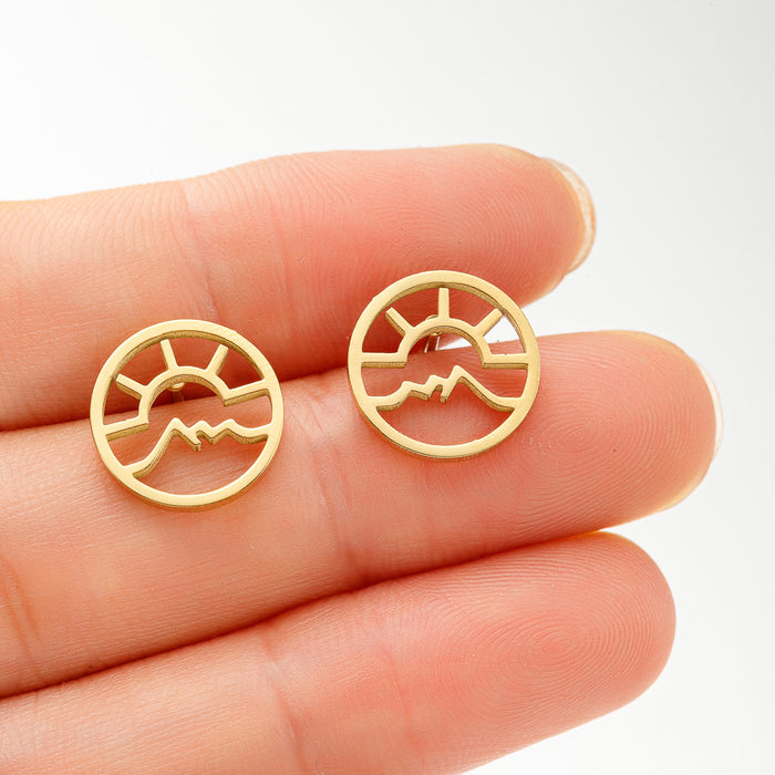 Ocean Wave Stainless Steel Stud Earrings - Fun and Stylish Geometric Jewelry