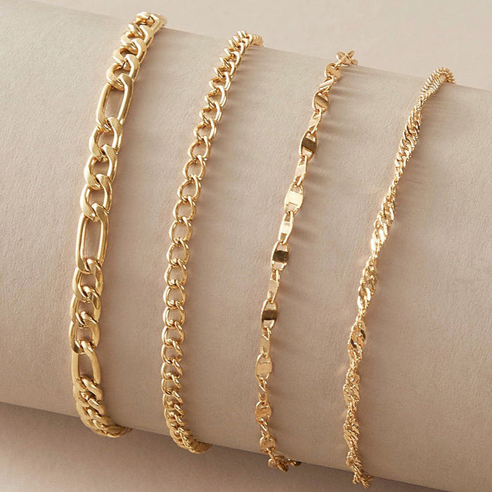 Fashion Chain Anklet Set with Simple Alloy Design