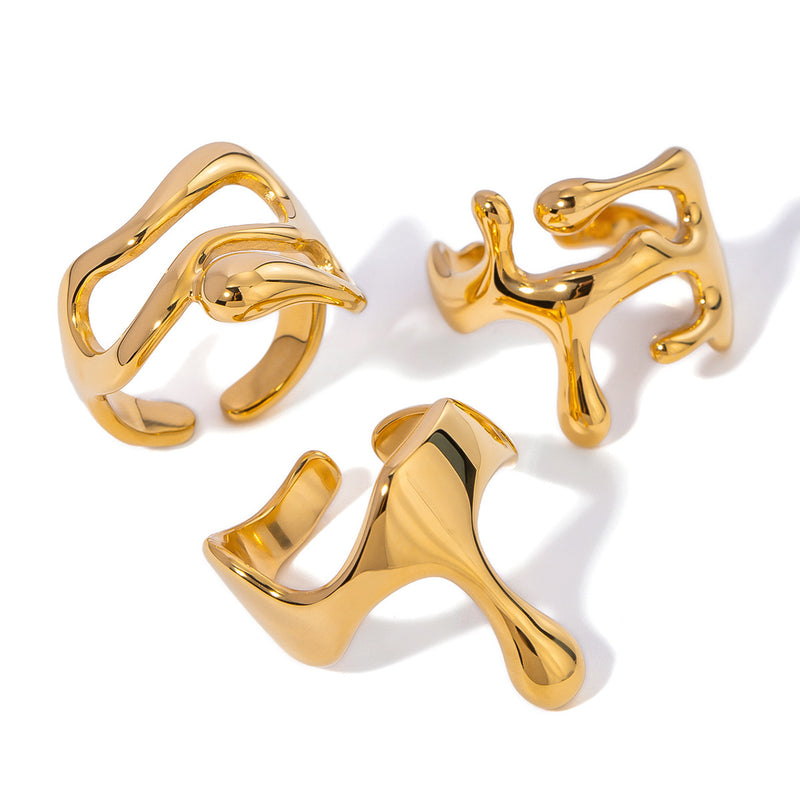 18k gold stainless steel open ring