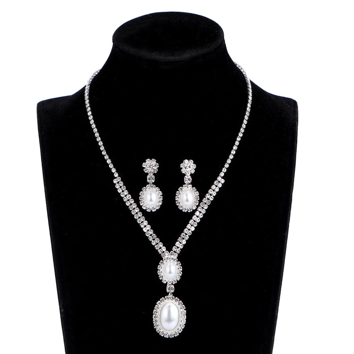 Pearl Necklace and Earring Set - Classic Bridal Jewelry for Weddings