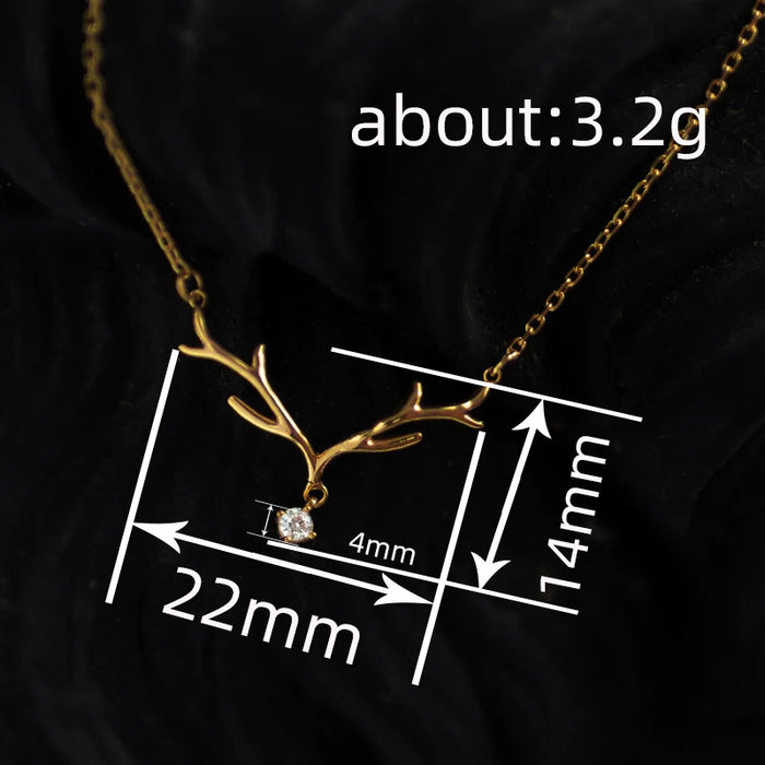 Big antler zircon pendant necklace Christmas ornaments