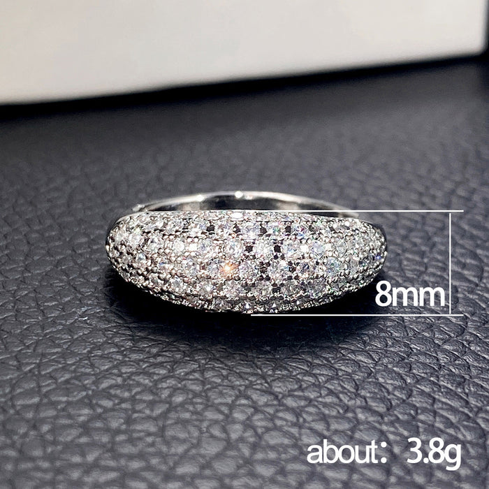 Light luxury style full of zircon ring European and American luxury celebrity evening jewelry