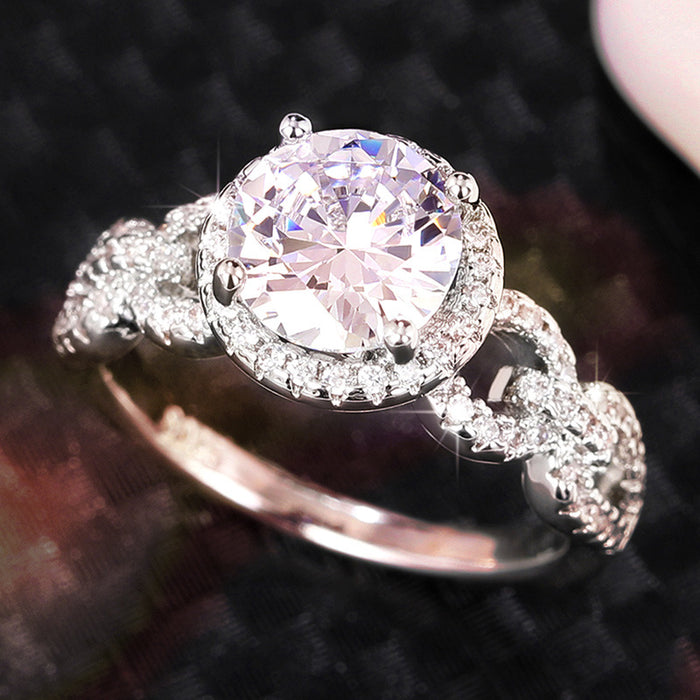 Super shiny luxury simulated diamond ring