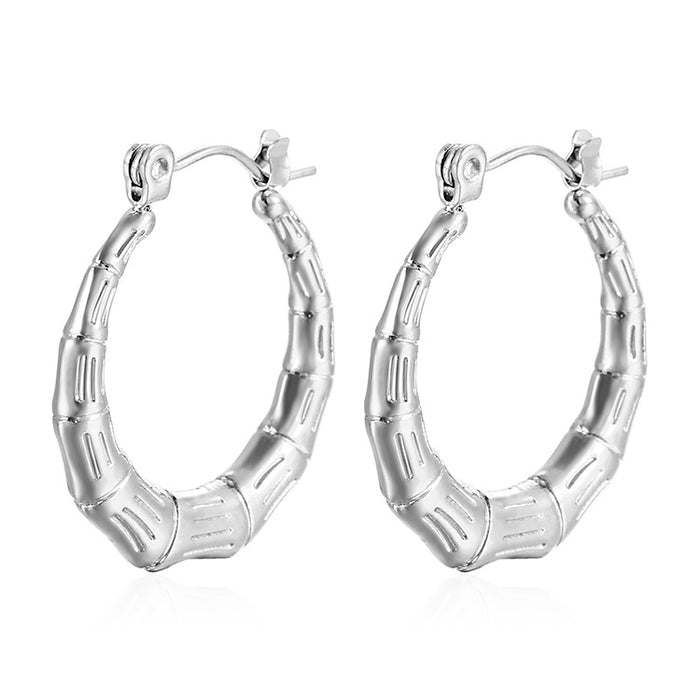 Pendientes de acero inoxidable semicirculares con patrón de cuadrícula bañados en oro de 18 quilates para mujer, pendientes vintage