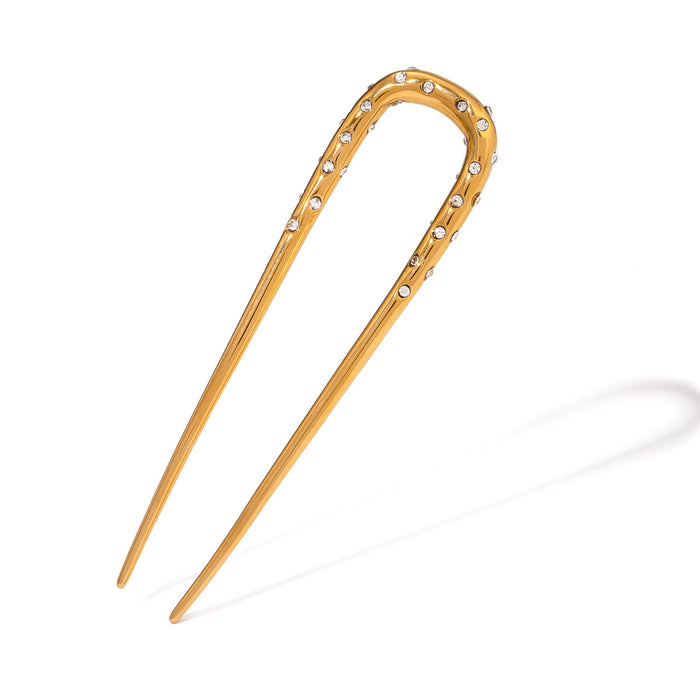 Zircon U-shaped hairpin, high-end titanium steel hairpin