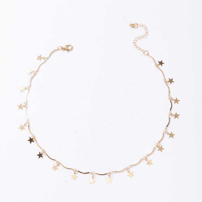 Star Pendant Necklace – Retro Five-Pointed Star Choker