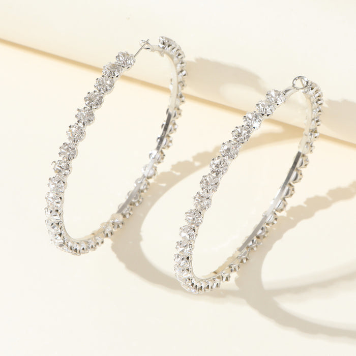 Vintage Oil Drop Earrings - Exaggerated Rhinestone Dangles for a Chic Look