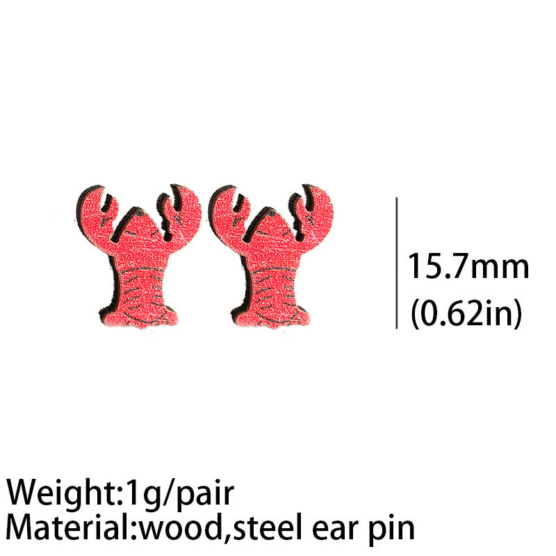 Wooden red panda earrings