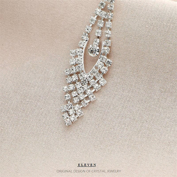 Vintage Zircon Earrings - Luxurious Diamond-Shaped Jewelry for Women