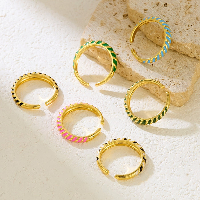 Wholesale drip striped open rings