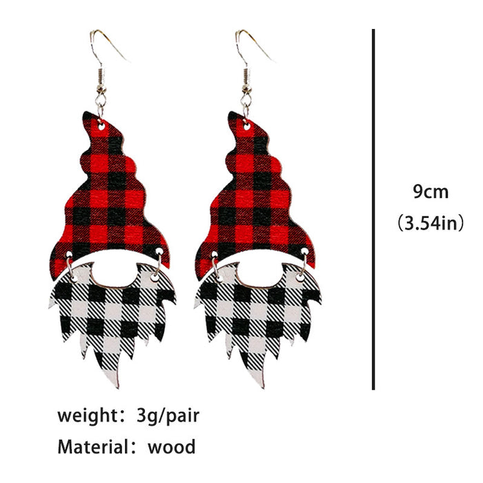 Wooden Christmas tree earrings