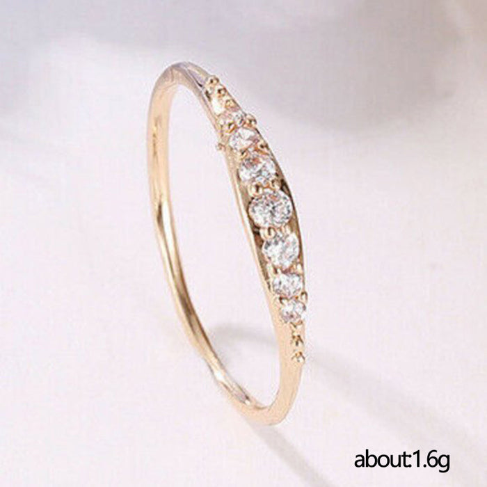 Simple zircon couple diamond ring versatile temperament electroplated diamond ring