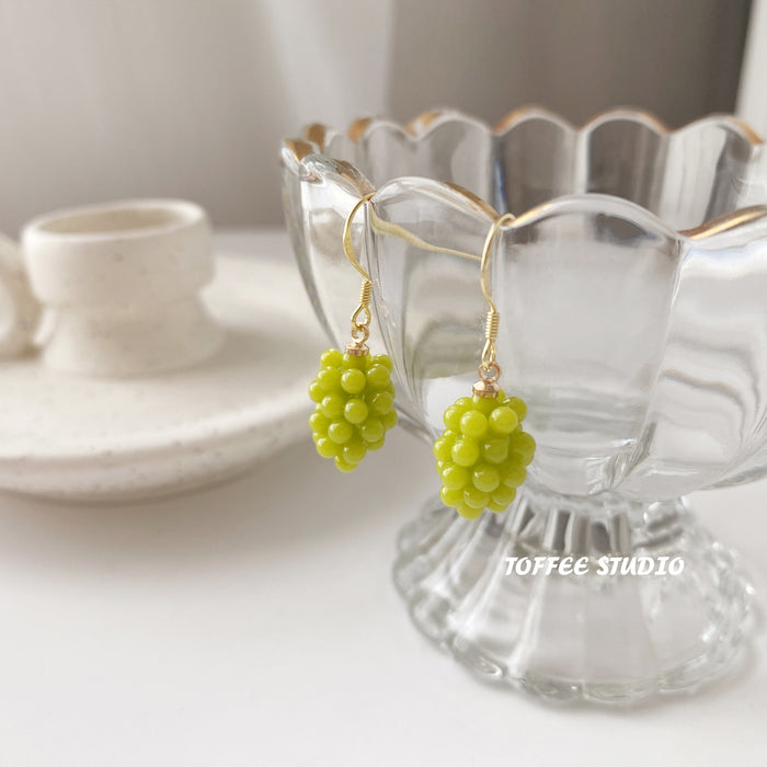 Purple grape earrings girly style mulberry earrings