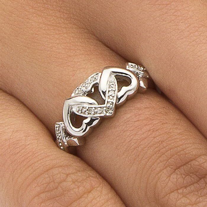 Sweet Heart Micro-Inlaid Zirconia Ring