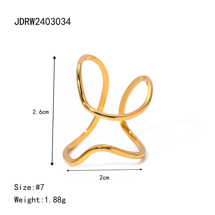 Stainless steel flower irregular ring