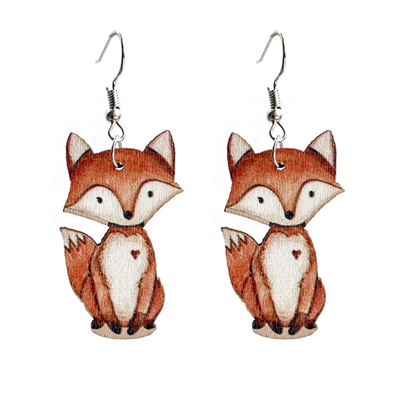 Cute Animal Earrings with Raccoon, Sloth, and Fox Designs