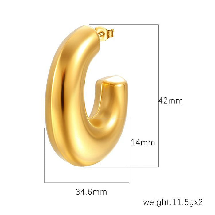 Fashionable Big G hollow earrings, 18K stainless steel light luxury style all-match earrings