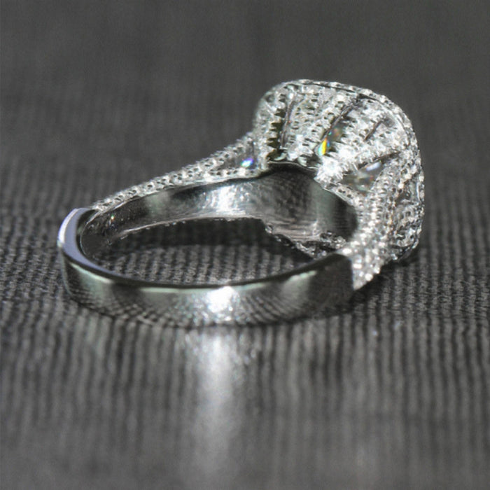 Square bezel diamond engagement ring