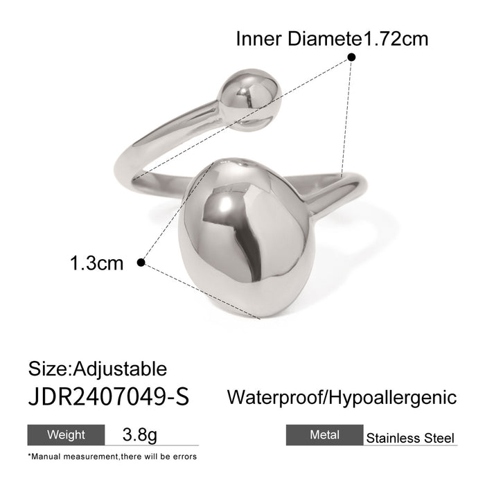 18k gold stainless steel open ring