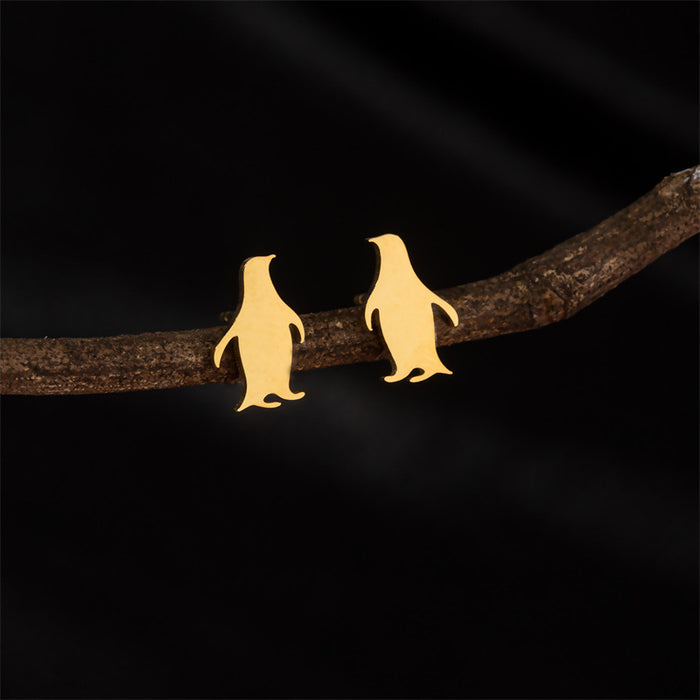 Penguin Stainless Steel Stud Earrings - Cute and Playful Animal Jewelry