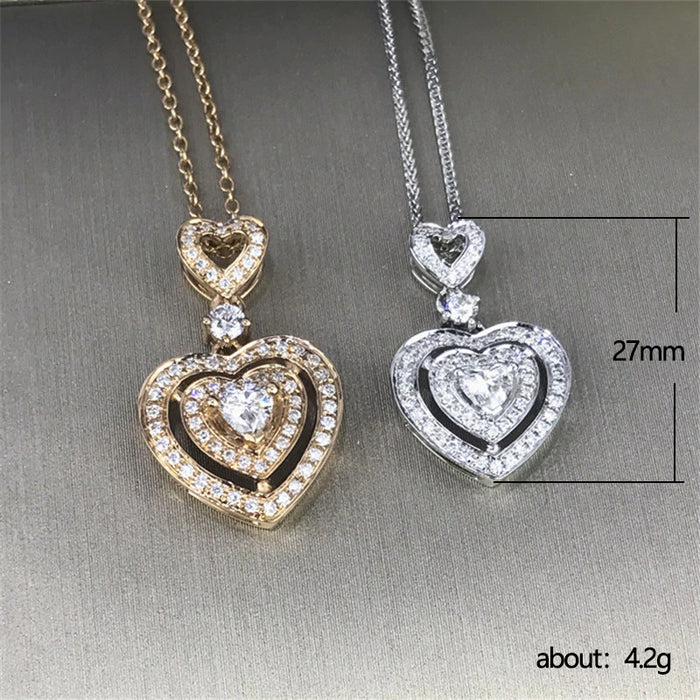 Heart-shaped wedding necklace high-grade zircon inlaid diamond bridal accessories