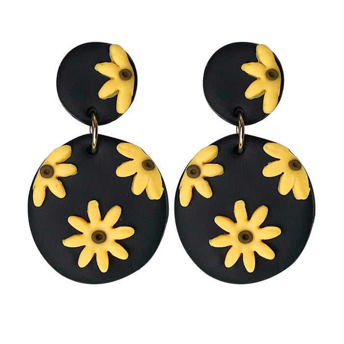 Handmade Clay Sunflower and Daisy Earrings - Simple and Cute Jewelry