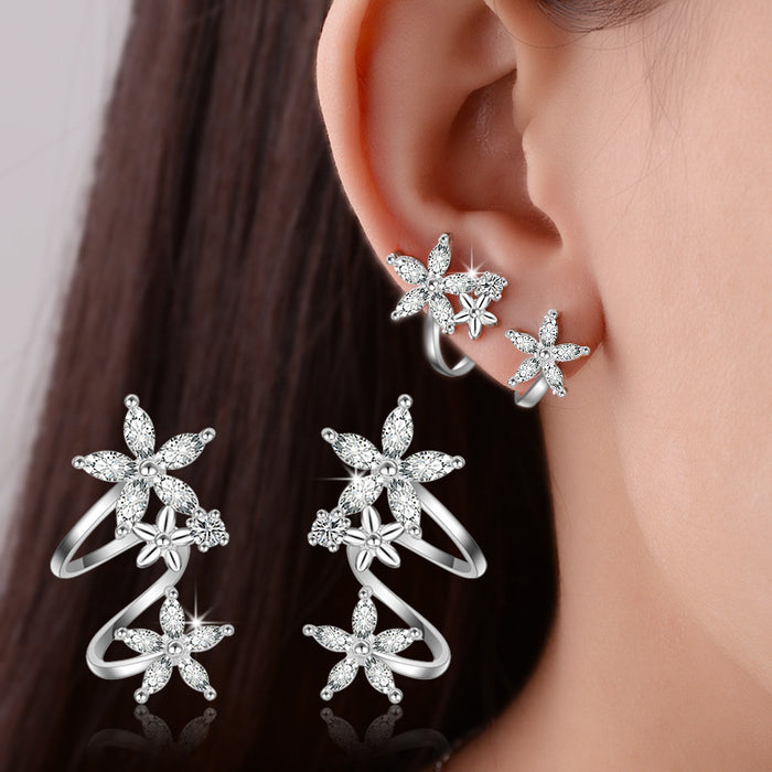 Ladies flower arc earrings versatile earrings