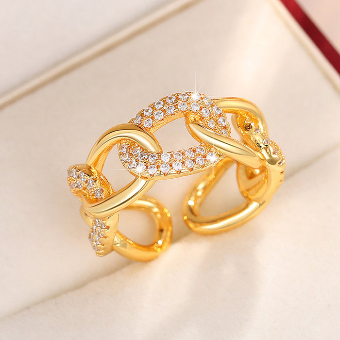 Temperament chain ring, atmospheric light luxury niche design index finger ring