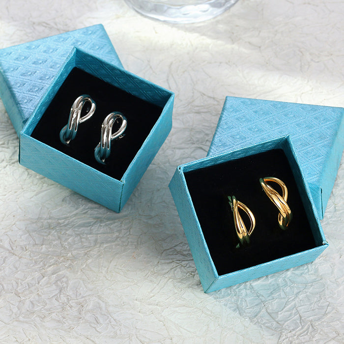 All-match rule earrings 18K gold stainless steel light luxury design