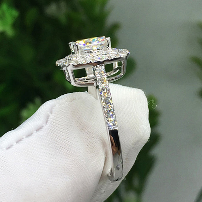 Luxury micro-inlaid zircon ring, foreign trade export jewelry