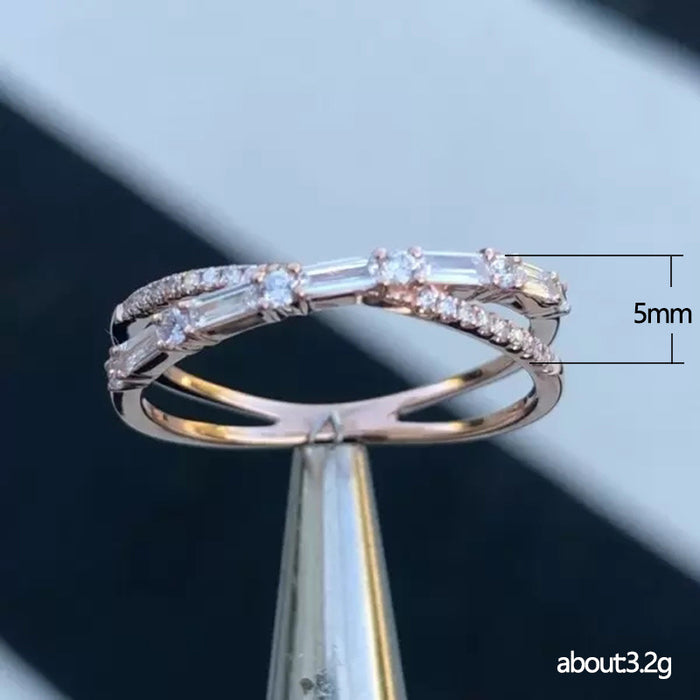 Anillo con personalidad de diseño de nicho en forma de X, anillo para damas que combina con todo