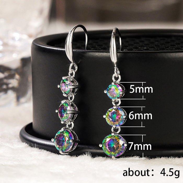 Colored zircon earrings