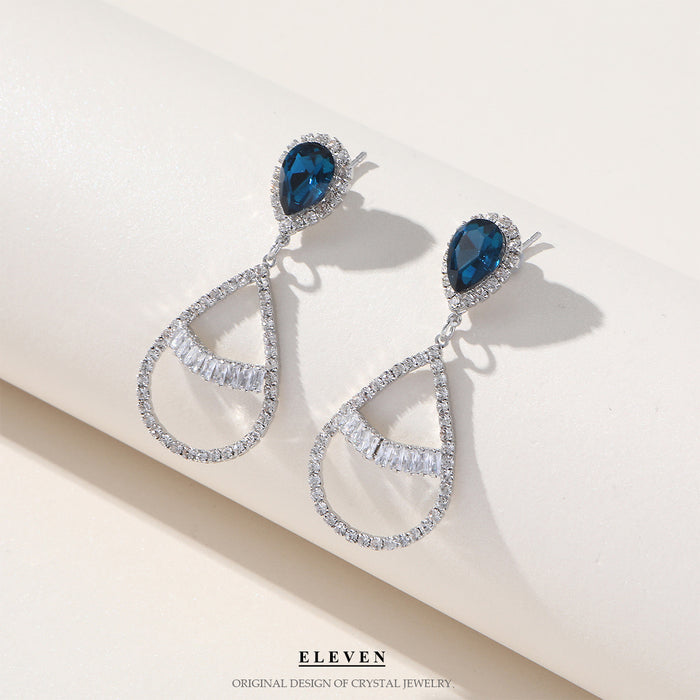 Elegant Teardrop Rhinestone Earrings - Sophisticated Jewelry for Women