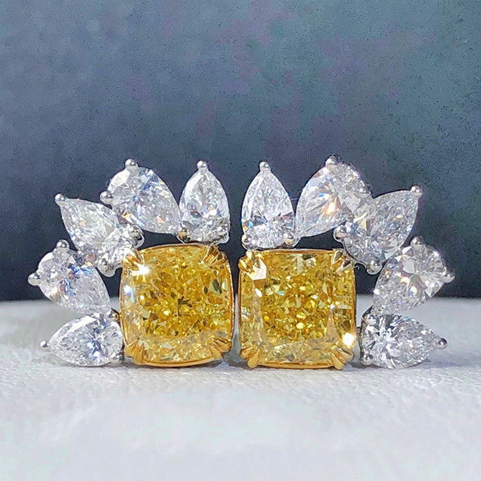 Yellow diamond teardrop earrings