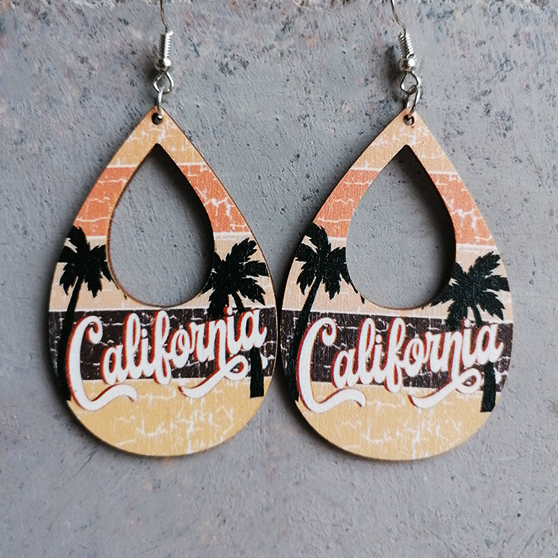 Wooden vacation earrings