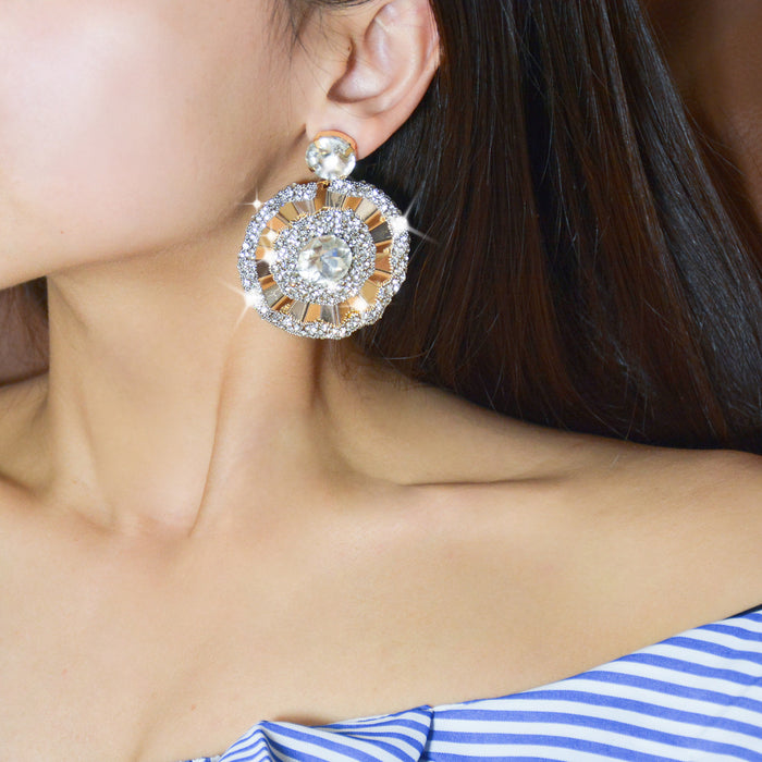 Pendientes circulares de perlas grandes: joyas de diamantes de imitación de moda para un estilo sofisticado