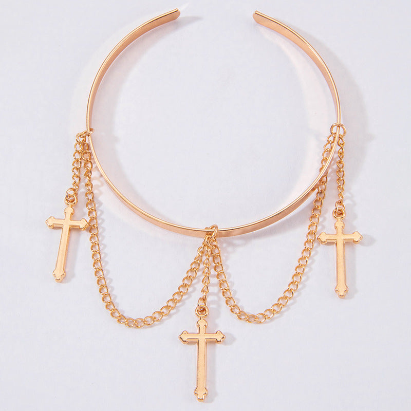 Metal cross tassel arm chain beach arm bracelet jewelry