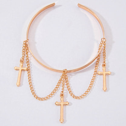 Metal cross tassel arm chain beach arm bracelet jewelry