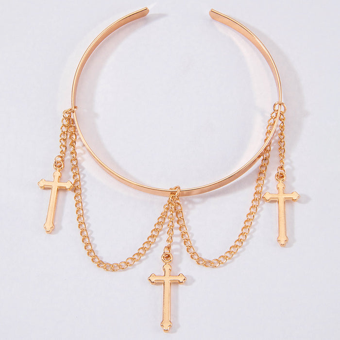 Metal cross tassel arm chain beach arm bracelet jewelry