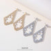 S925 Silver Needle Colored Zircon Sector Earrings