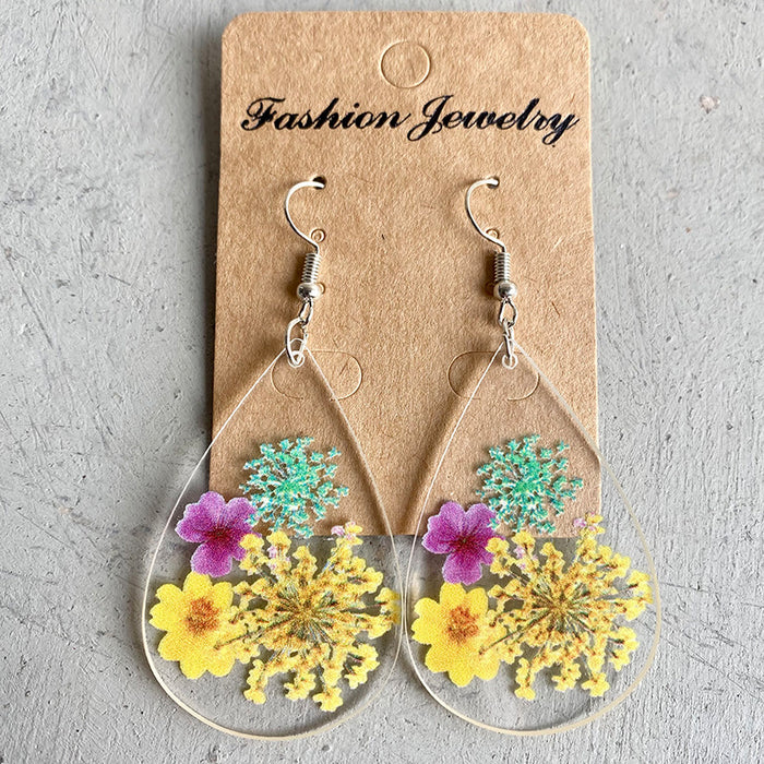 Transparent flower acrylic earrings