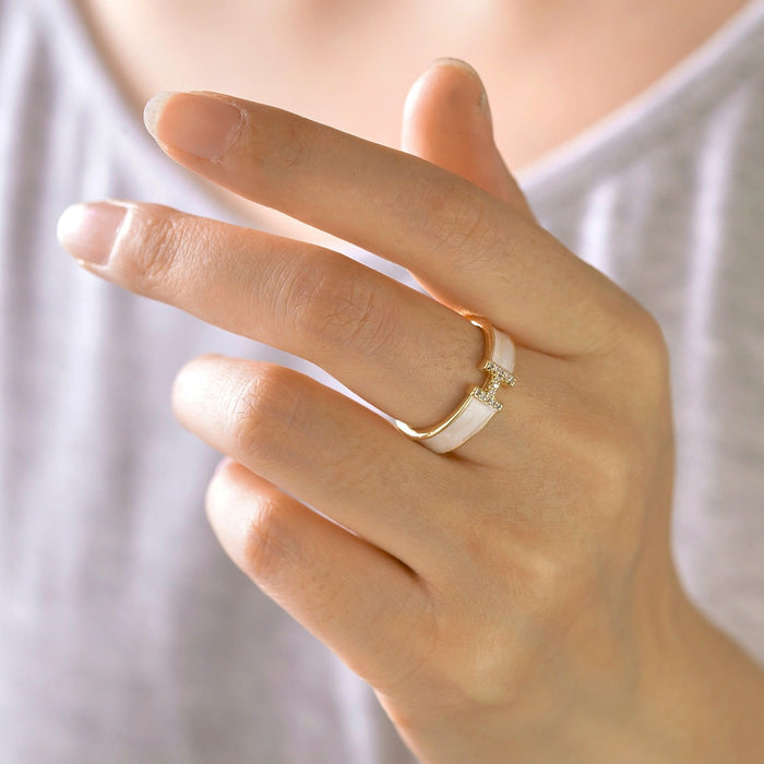 Wholesale diamond-encrusted H-shaped open rings