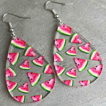 Transparent Summer Flamingo Acrylic Earrings - wallojewerly 