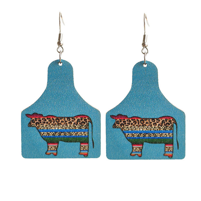 Wooden cow bottle earrings